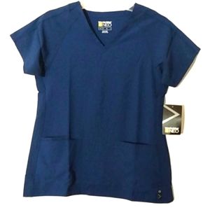 WONDERWINK NEO SCRUBS NAVY BLUE V-NECK SHORT SLEEVE SIZE XS NWT